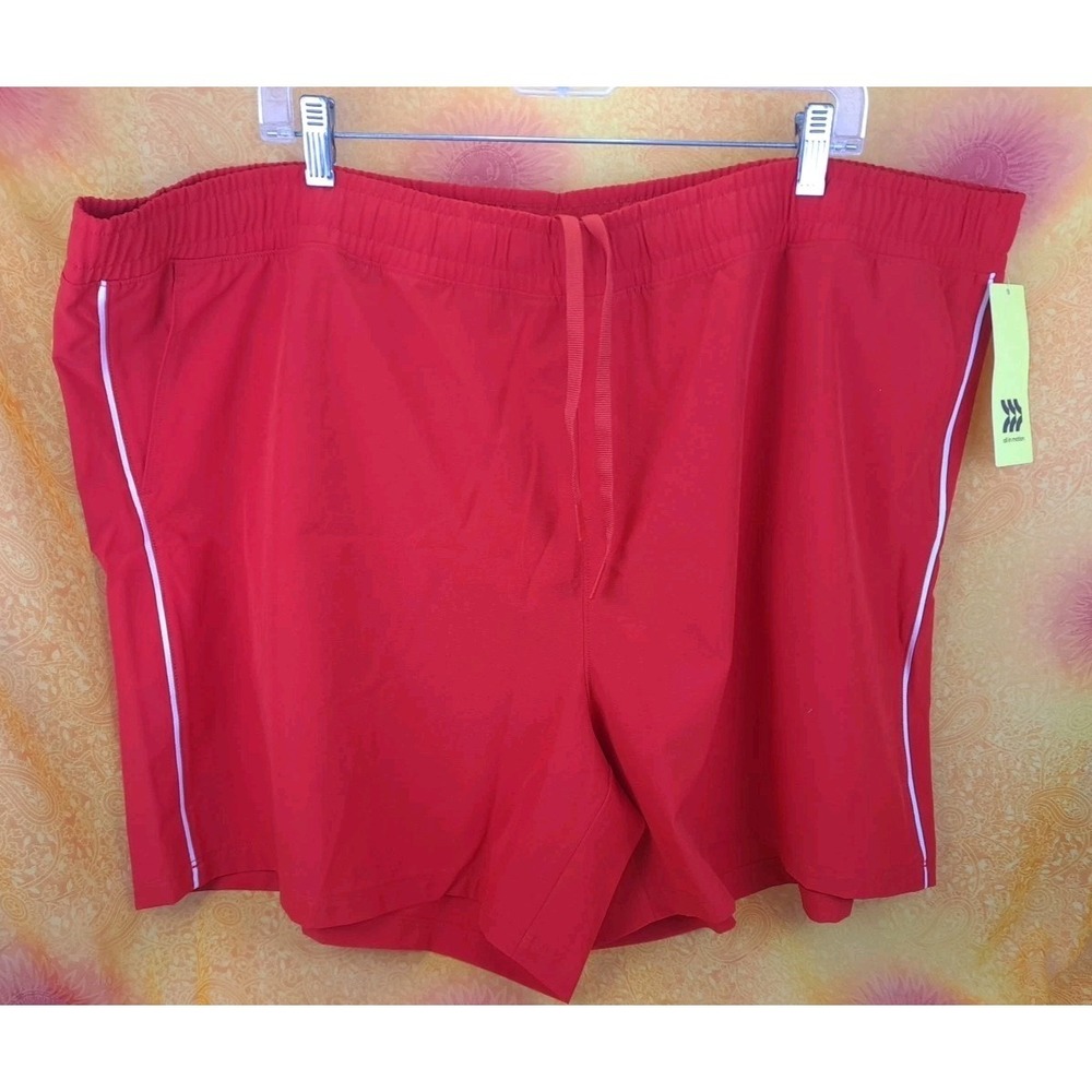 All in Motion‎ Unlined Shorts 6" Inseam Pocket Lightweight Wowzer Red Size 3XL